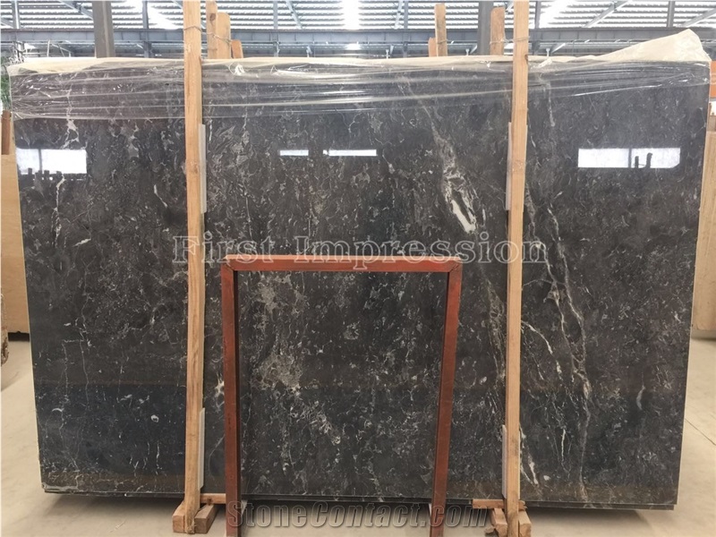 Low Price China Dark Grey Marble/Polished Natural Stone Tiles & Slabs/Classic Grey Marble Floor & Wall Covering Tiles/ Hotel & Bathroom Covering Tiles