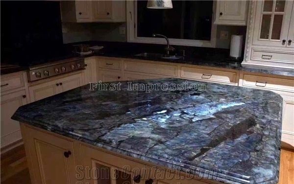 New Polished Madagascar Labradorite Blue Granite Slabs Tiles