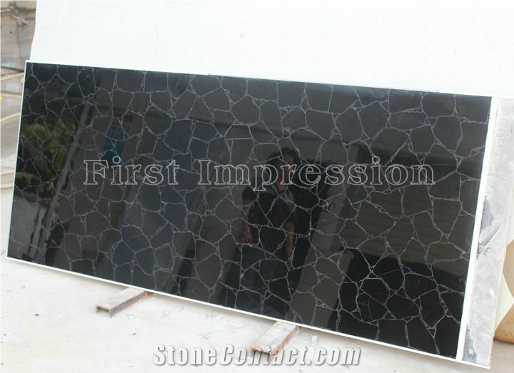 Obsidian Black Semiprecious Stone Slabs Obsidian Gemstone Wall