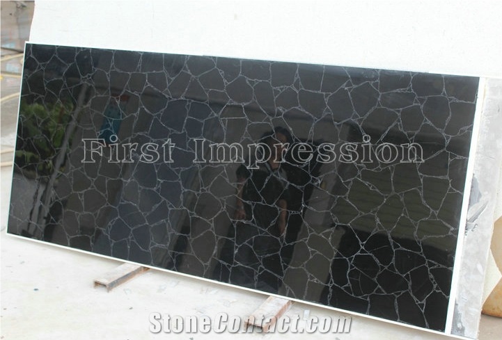 Obsidian Gemstone Tiles/Black Semi Precious Stone Panels/Black Semipreious Slab & Tiles 