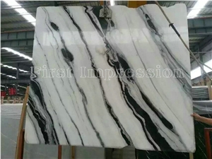 Panda White Slab from China /White Panda Marble Slab & Tiles /Panda Marble Floor/Polished Panda White Marble Slab