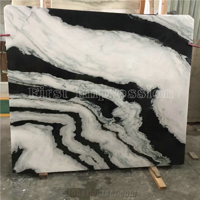 Panda White Slab from China /White Panda Marble Slabs & Tiles /Panda Marble Floor/Polished Panda White Marble Slab & Flooring Tiles