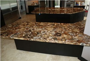 Petrified Gemstone Countertop /Brown Gemstone Countertop /Wooden Fossil Countertop