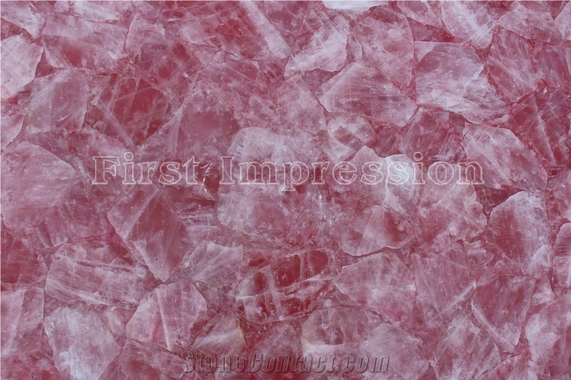 Pink Crystal Tiles for Bath Pool / Pink Crystal Gemstone for Bathroom Decoration/Pink Crystal Bathroom Ideas /Pink Crystal Bathroom Design