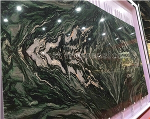 Polished Green Granite Slabs & Tiles/Brazil Green Granite Polished Floor Covering Tiles/Phoenix Green Color Granite for Floor Wall & Counter Top Decoration/Luxury Big Slabs Wtih Big Green Veins