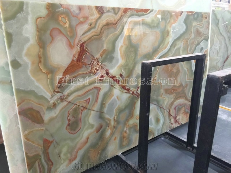 Popular Green Onyx Slabs & Tiles/Background Wall Covering/Cut-To-Size for Floor Covering/Interior Decoration/Wholesale/Onyx Wall & Floor Tiles/Onyx Pattern/Pervious to Light Onyx/High Quality