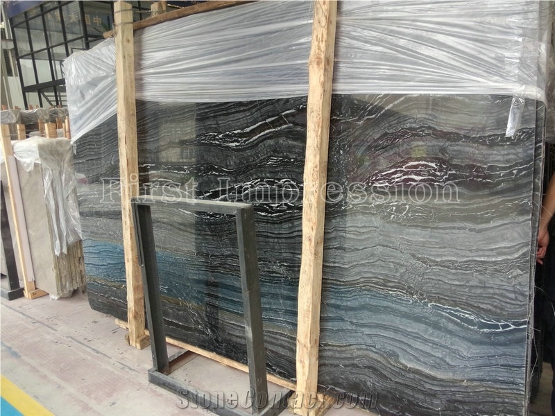 Silver Dragon Marble Polished Slabs and Tiles /Black Wooden Marble Slab/Black Marble Covering Tiles High Polished from China