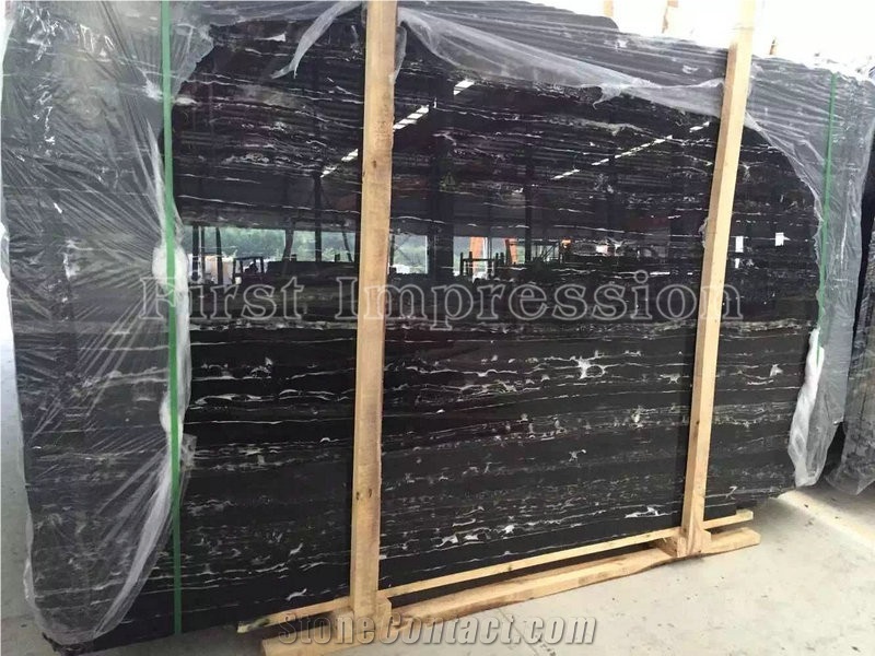 Silver Dragon Marble Slabs & Tiles, China Black Marble with White Veins , Wall and Floor Covering Decoration Etc.