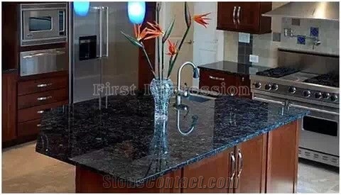 Volga Blue Kitchen Countetops/Ukraine Blue Granite Desk Tops/Kitchen Worktops/Island Tops/Blue Granite Slabs for Countertops