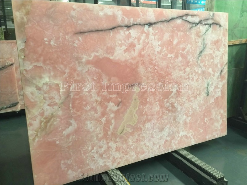 Wholesale Pink Onyx/Pink Onyx Big Slabs/Translucent Onyx/Wholesale/Onyx Floor Tiles/Onyx Wall Tiles/Pervious To Light
