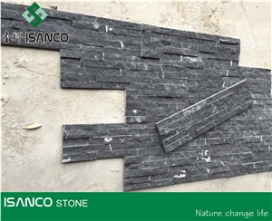China Black Marble Wall Cladding Black Marquina Marble Split Face Culture Stone Marble Stacked Stone Veneer Feature Wall Building Stone Thin Stone Veneer Landscaping Stone Black Marble from China