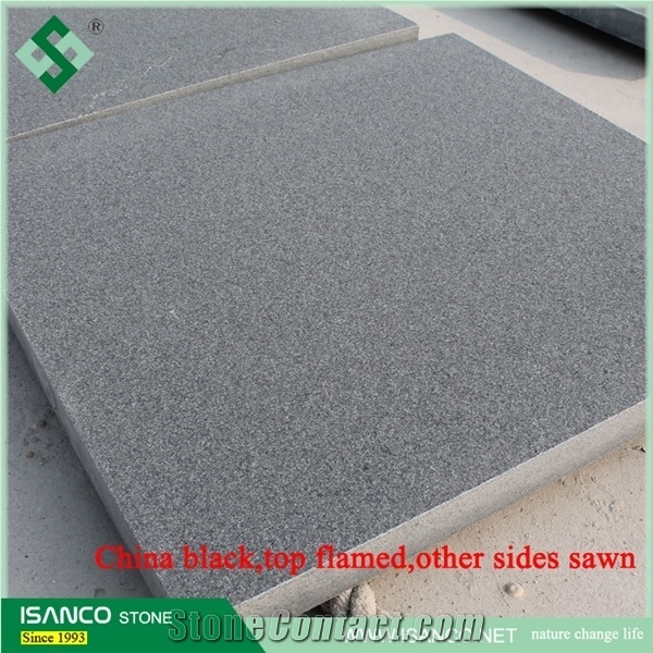 China Cheapest Black Granite Tiles Cut to Size Granite Wall Tiles Flamed Surface Granite Skirting Granite Pattern Black Color Granite Wall Covering Black Granite Prices from Quarry Natural Stone