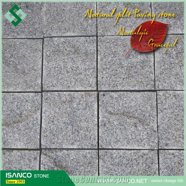 China Sesame Grey Granite Blind Stone Pavers Light Grey Granite Courtyard Road Pavers Customized Size G341 Granite Driveway Paving Stone Shandong Grey Granite Exterior Pattern Stone Paving Sets