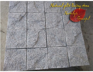 China Shandong Dark Grey Granite G341 Granite Paving Stone Hot Sale, Natural Grey Granite Sideway Pavements Natural Finish G341 Grey Granite Small Cube for Floor Covering Cut to Size