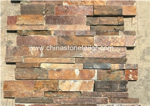 Natural Stone Veneer Panel, Rusty Slate Cultured Stone,Slate Wall Ledge Stone