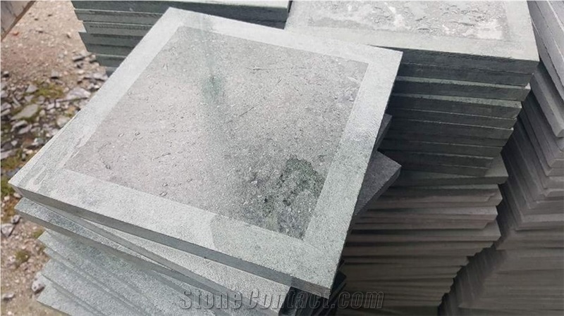 Scraped Green Stone Limestone Tile from Vietnam Very Good Price