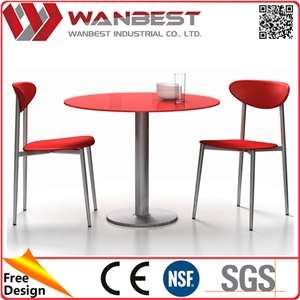 Easy Clean Marble Table Solid Surface Round Fast Food Restaurant Tables
