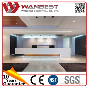 Hotel Lobby Reception Desk Design Information Reception Counter with Logo