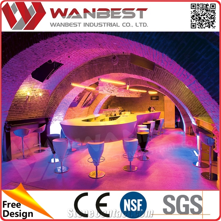Led Table Solid Surface Bar Counter Top for Night Club and Events