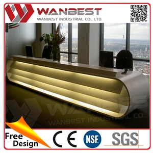 Lighted Reception Desk Hotel Reception Desk Custom Made Solid Surface Reception Desks