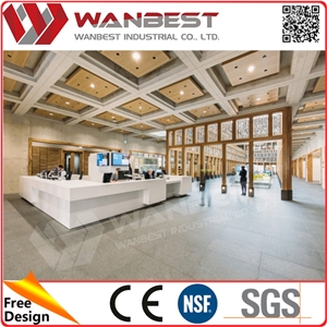 Luxury White Reception Desk Bill Counter Cashier Counter for Supermarket and Retail Store