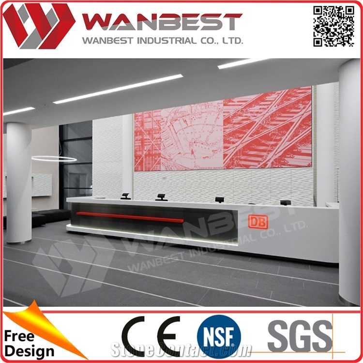 Modern Office Front Counter Design Customized Reception Desk Counter with Logo