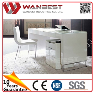 Modern Office Furniture Small White Secretary Working Desk with Cabinets