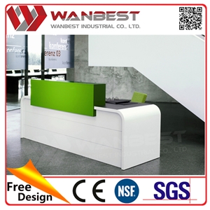 Office Furniture Modern Office Small Reception Desk White Acrylic Solid Surface Salon Reception Desk
