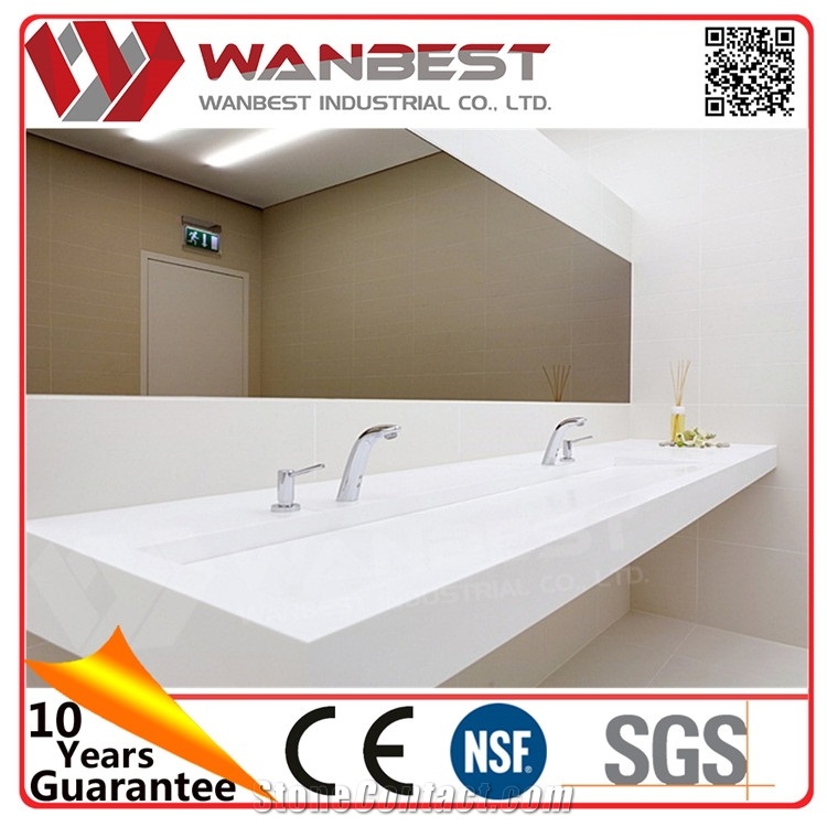 Public Toilet Washing Countertop Sink Solid Surface