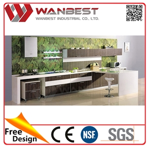 Waterproof Solid Surface Stainless Commercial Kitchen Counter Cabinets
