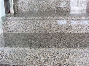Cheapest Price High Quality Chinese Natural Polished G361/Wulian Grey-Pink/Five Lotus Granite Stairs & Steps & Riser,Own Factory Direct Sale for Project/Hotel/House