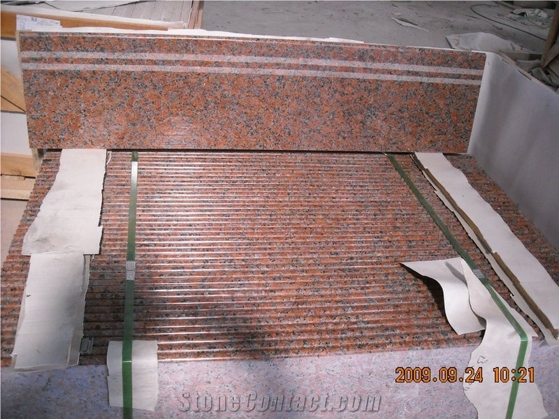 Hot Sale,Cheapest Price High Quality Own Factory Chinese Natural Polished G562/Maple Leaf Red/Maple Leaves/Capao Bonito/Samkie Red/Zarkie Red Granite Stairs & Steps,Choice for Project/Hotel/House