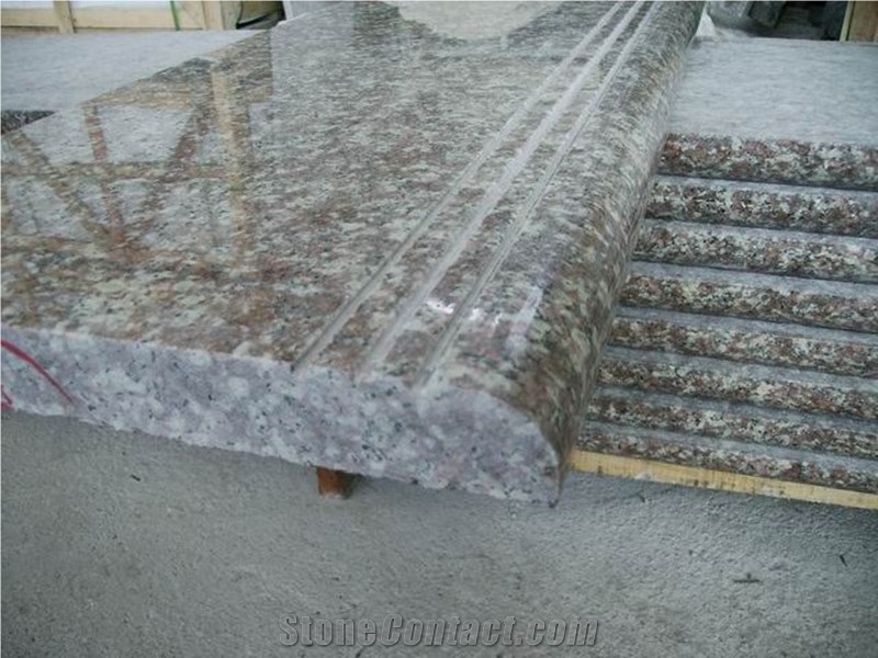 Hot Sale,Cheapest Price High Quality Own Factory Chinese Natural Polished G687/Peach Red/Peach Blossom/Peach Purse Granite Stairs & Steps,Choice for Project/Hotel/House