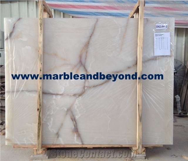 Natural Pakistan Polished White Onyx Stone Slabs & Tiles for Bar Top or Lighting Tops and Back Ground