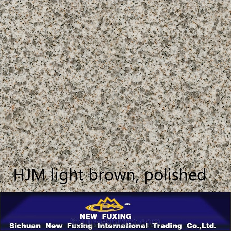 Hjm Light Brown Granite Slabs and Ties Polished