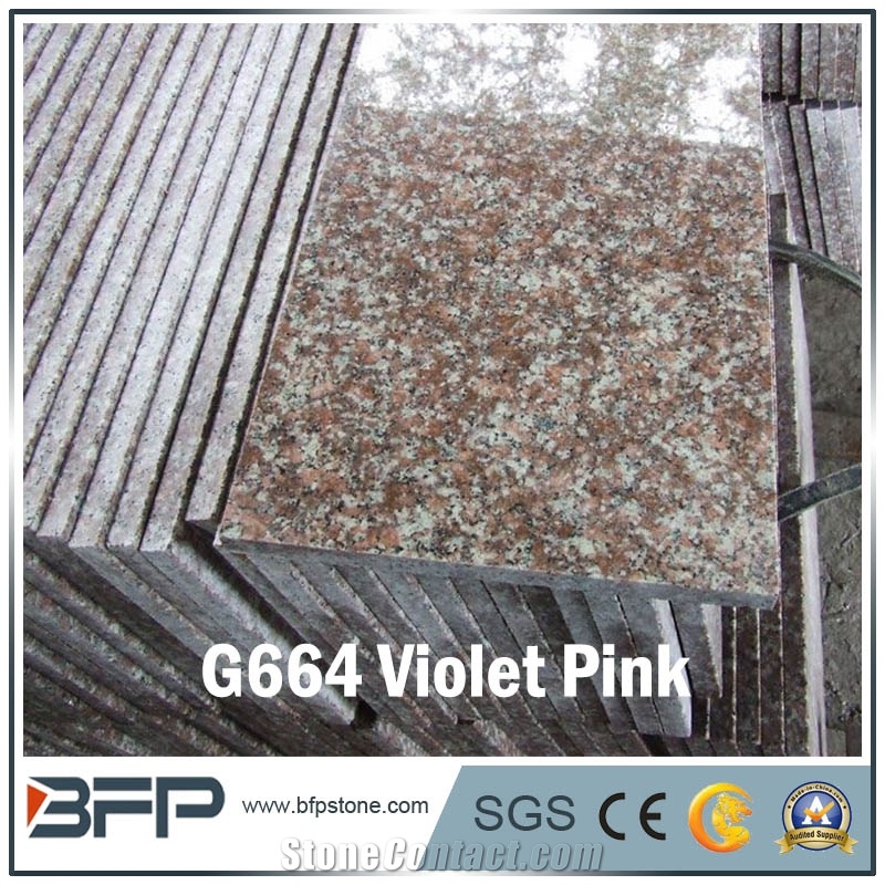 Chinese Natural Pink Granite Tile, Granite Slabs, G664 Violet Pink for Flooring/Wall Cladding