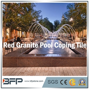 Chinese Red Granite, Natural Granite for Swimming Pool Paver,Coping,With Flamed Surface or Honed Surface