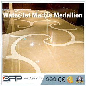 Marble Water Jet Medallion or Water Jet Pattern for Hall and Living Room