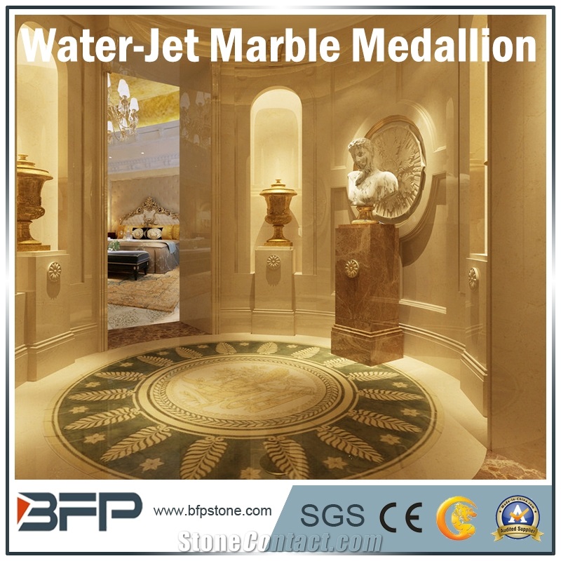 Marble Water Jet Medallion or Water Jet Pattern for Hotel Hall and Lobby