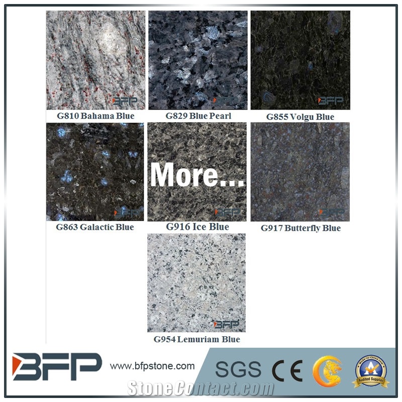 Natural Blue Pearl Granite Slabs/ Tiles/ for Office Building Tiles/Wall Cladding/Appartment Flooring Tiles/ Wall Cladding/ Villa Wall Cladding