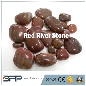 Red Pebble, Red River Stone, Highly Polished Pebble