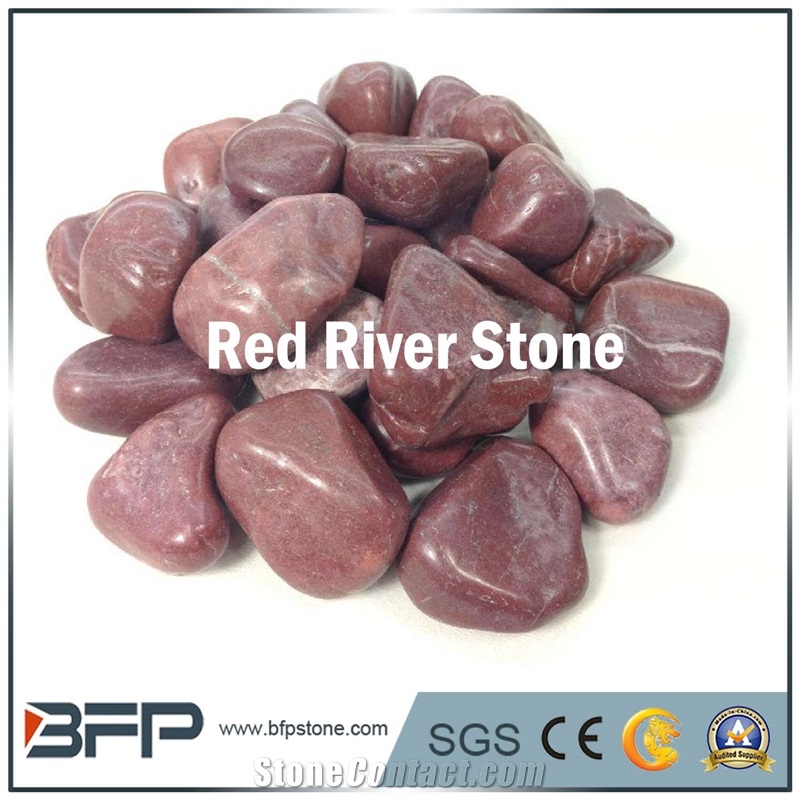 Red River Stone, Red Pebble, Normal Polished Pebble