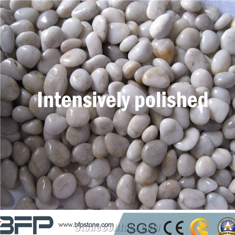 White Pebble, Highly Polished, Intensively Polished White River Stone