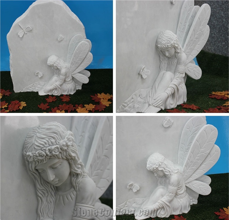 Marble Baby Monument, White Marble Engraved Monument & Tombstone