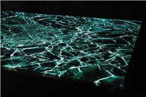 Nordst Rectangular Green Marble Dining Table