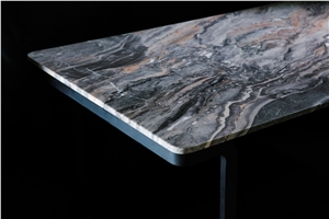 Nordst Rectangular Grey Marble Dining Table