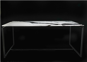 Nordst Rectangular White Marble Dining Table