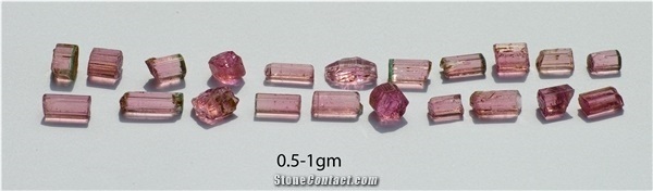 Pink Tourmaline Rough 2.5-5ct Parcel Containing 21 Stones Totaling 82.5 Cts