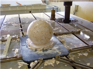 Coralina Ball Being Contoured by Our Cnc Machine