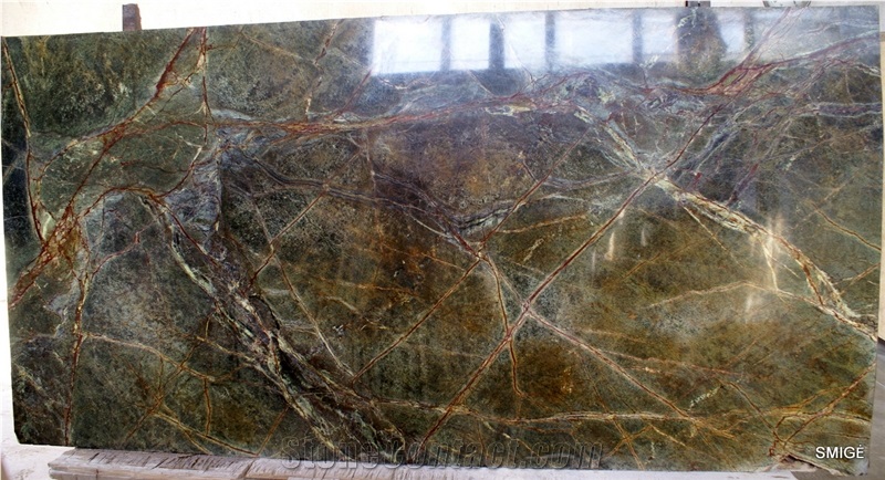 Reda Green Marble Slabs, Rain Forest Green Marble